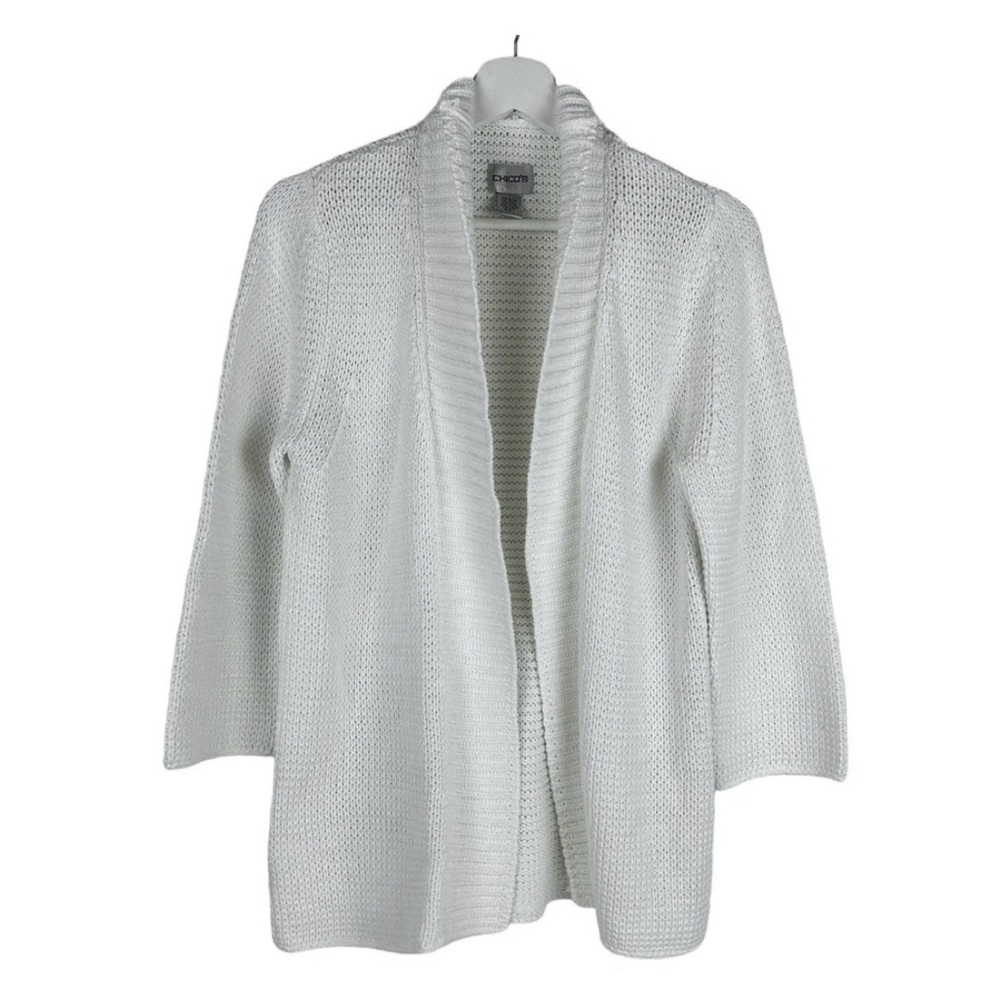 Chico's Cream Open-Front Cardigan